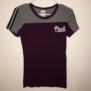 PINK Maroon // Grey Tee